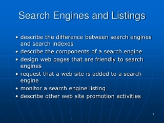 Search Engines and Listings