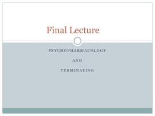 Final Lecture