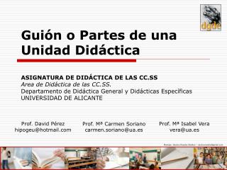 Guión o Partes de una Unidad Didáctica