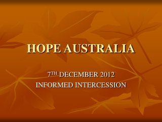 HOPE AUSTRALIA