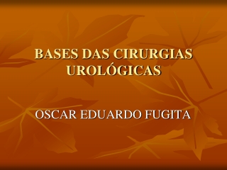 BASES DAS CIRURGIAS UROLÓGICAS