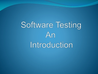 Software Testing An Introduction