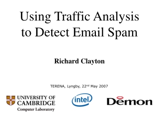 Using Traffic Analysis to Detect Email Spam