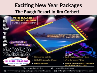 Avail offers on New Year Packages The Baagh Resort in Jim Corbett