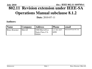 802.11 Revision extension under IEEE-SA Operations Manual subclause 8.1.2