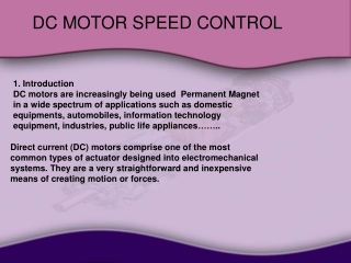 DC MOTOR SPEED CONTROL