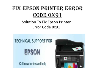 Solution To Fix Epson Printer Error Code 0x91