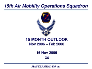 15 MONTH OUTLOOK Nov 2006 – Feb 2008 16 Nov 2006