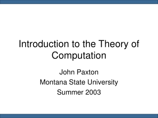 Introduction to the Theory of Computation