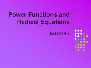 Power Functions and Radical Equations