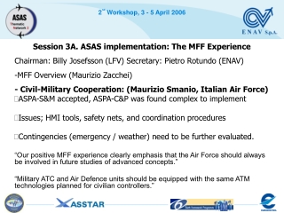 Session 3A. ASAS implementation: The MFF Experience