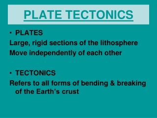 PLATE TECTONICS