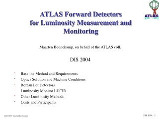 ATLAS Forward Detectors for Luminosity Measurement and Monitoring