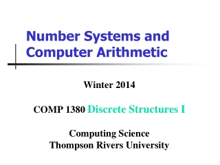 Number Systems and Computer Arithmetic