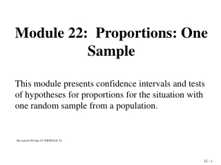 Module 22: Proportions: One Sample