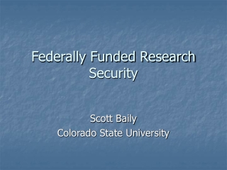 Federally Funded Research Security