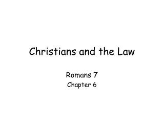 Christians and the Law