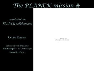 The PLANCK mission &