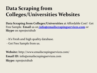 Data Scraping from CollegesUniversities Websites