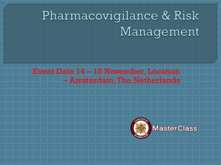pharmacovigilance training in amsterdam