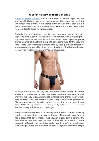 A brief history of men’s thongs
