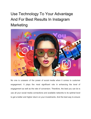 Use Technology To Your Advantage And For Best Results In Instagram Marketing