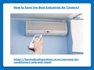 How to have the Best Industrial Air Coolers