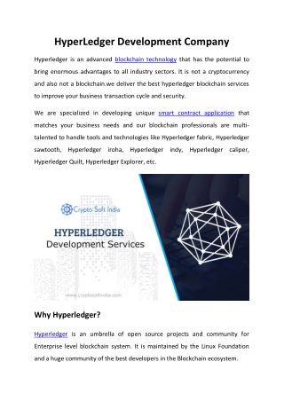 HyperLedger Development Company-cryptosoftindia