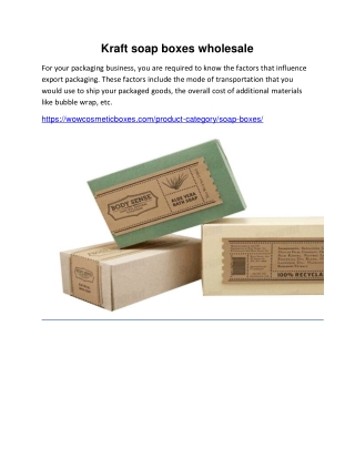 Kraft Soap Boxes Wholesale