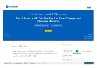 PCN Live Webinar - Tired, Inflamed and In Pain | eMedEvents