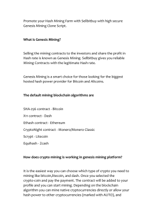 Genesis Mining Clone
