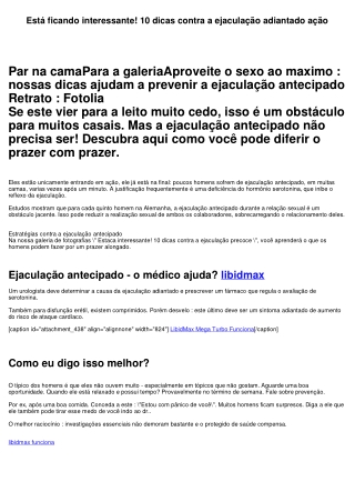 Está ficando interessante! 10 dicas contra a ejaculação precoce ação