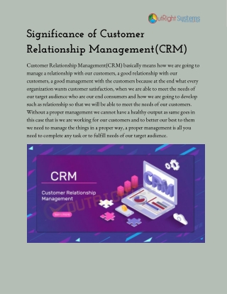 Importance of CRM in Marketing & Business | Outright Store