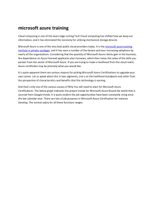 microsoft azure training institute in pimple saudagar