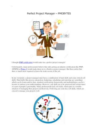 Perfect Project Manager - PMOBYTES