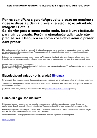 Está ficando interessante! 10 dicas contra a ejaculação adiantado ação