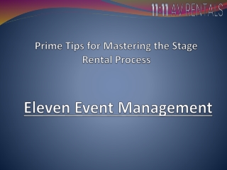 Prime Tips for Mastering the Stage Rental Process