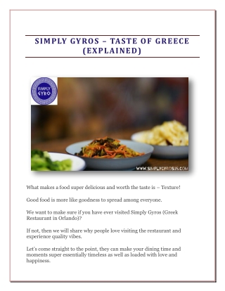 Simply Gyros – Taste Of Greece (Explained)
