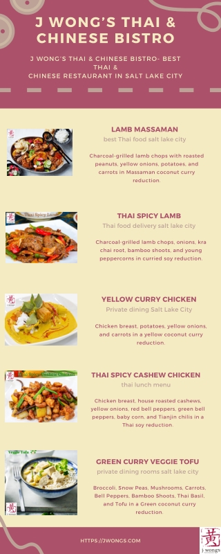 Best Thai & Chinese Lunch Menu in Salt Lake City