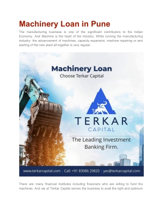 Machinery Loan in Pune