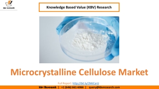 Microcrystalline Cellulose Market to reach a market size of $1.3 billion by 2025