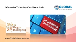 Information Technology Coordinator leads