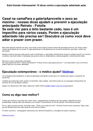 Está ficando interessante! 10 dicas contra a ejaculação adiantado ação