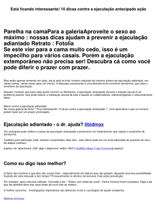 Está ficando interessante! 10 dicas contra a ejaculação antecipado ação