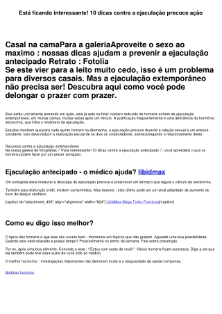 Está ficando interessante! 10 dicas contra a ejaculação antecipado ação