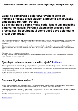 Está ficando interessante! 10 dicas contra a ejaculação adiantado ação