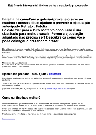 Está ficando interessante! 10 dicas contra a ejaculação adiantado ação