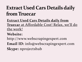 Extract Used Cars Details daily from Truecar