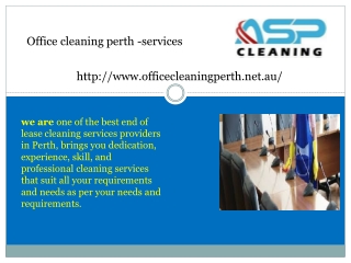Office cleaning perth -services