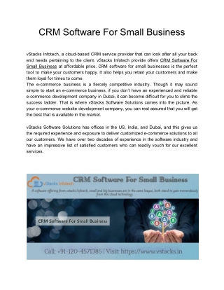 CRM Software For Small Business